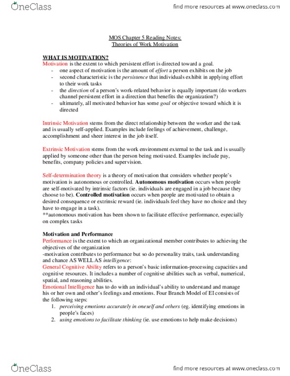 Management and Organizational Studies 2181A/B Chapter 5: OB Chapter 5 Reading Notes.docx thumbnail