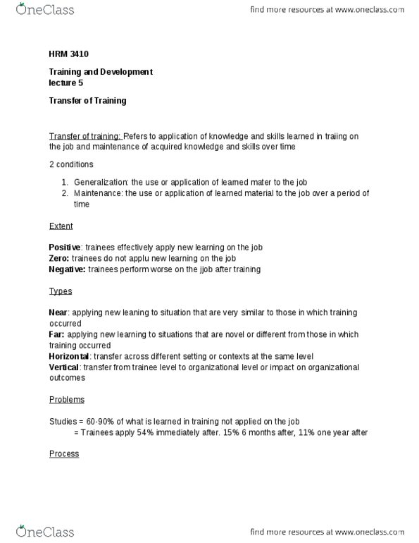 HRM 3410 Lecture Notes - Lecture 5: Organizational Commitment, Job Satisfaction, Goal Setting thumbnail