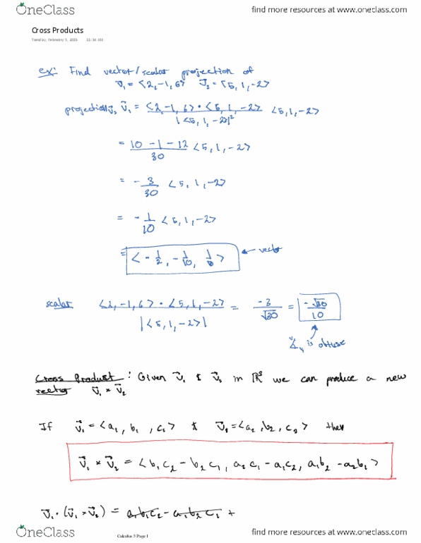MATH V1201 Lecture 4: Cross Products (as PDF).pdf thumbnail