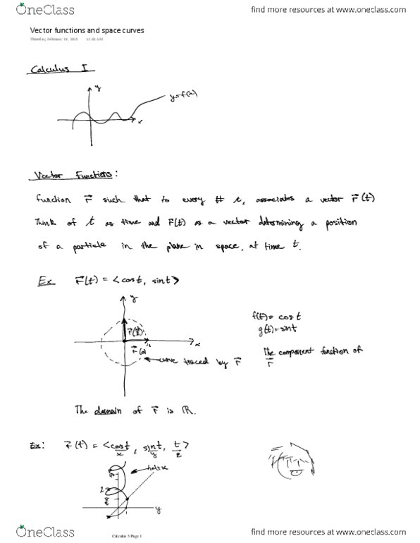 MATH V1201 Lecture 8: Vector functions and space curve (as PDF).pdf thumbnail