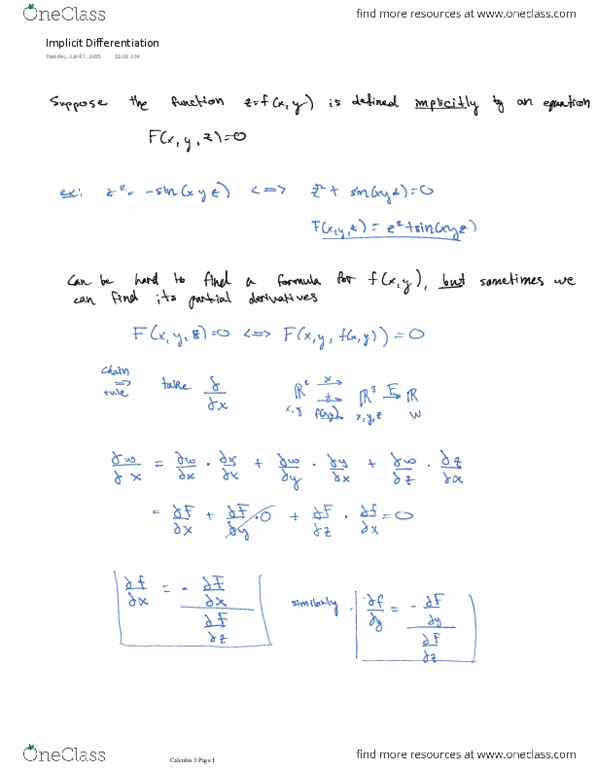 MATH V1201 Lecture 16: Implicit Differentiation (as PDF).pdf thumbnail