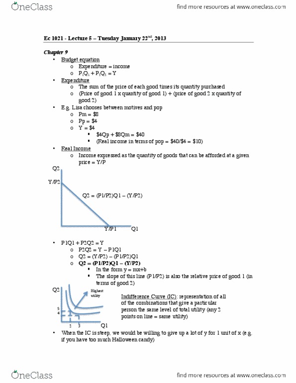 Economics 1021A/B Lecture Notes - Lecture 5: Real Income thumbnail