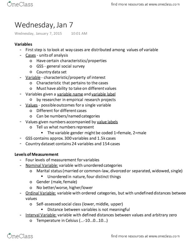 SOCI 328 Lecture Notes - Lecture 1: General Social Survey, Higher Education thumbnail