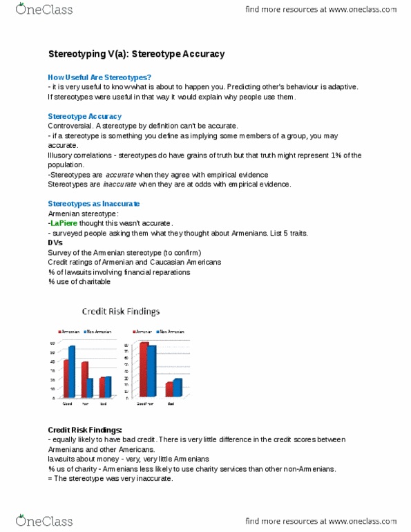 PSYCH 3CD3 Lecture 6: Stereotyping Va Stereotyping Accuracy thumbnail