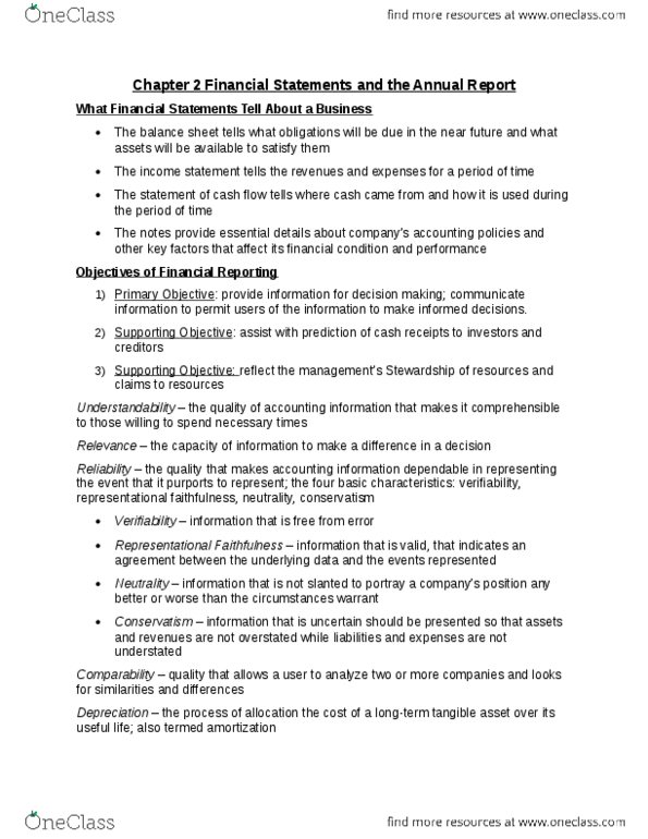 ACC 100 Lecture Notes - Lecture 2: Cash Flow, Issued Shares, Asset thumbnail