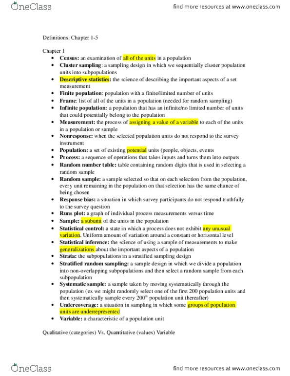 Management and Organizational Studies 2242A/B Chapter Notes - Chapter 1-5: Percentile, Scatter Plot, Histogram thumbnail