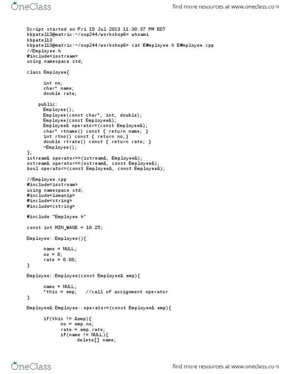 Computer Programming and Analysis OOP244 Lecture 6: w6.txt thumbnail