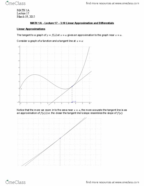 MATH 1A Lecture 17: MATH 1A – Lecture 17 – 3.10 Linear Approximation and Differentials.pdf thumbnail