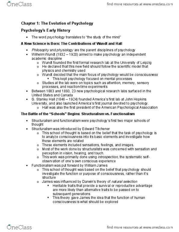 CAS PS 101 Chapter Notes - Chapter 1: Scientific Modelling, American Psychological Association, Positive Psychology thumbnail