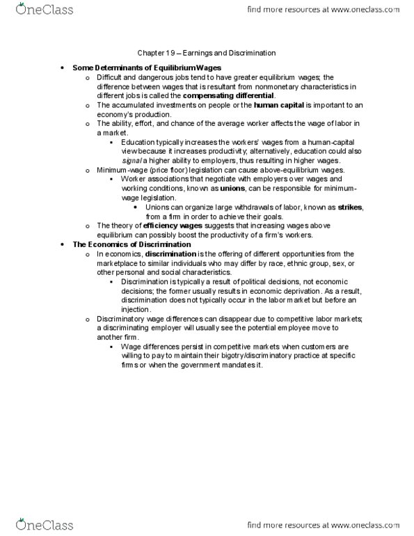 CAS EC 101 Chapter Notes - Chapter 19: Price Floor, Human Capital thumbnail