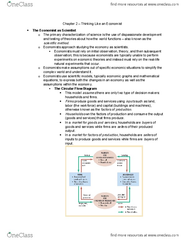 CAS EC 101 Chapter Notes - Chapter 2: Scientific Method, Opportunity Cost thumbnail