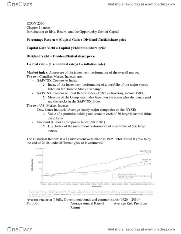 ECON 2560 Chapter Notes - Chapter 11: Covariance thumbnail