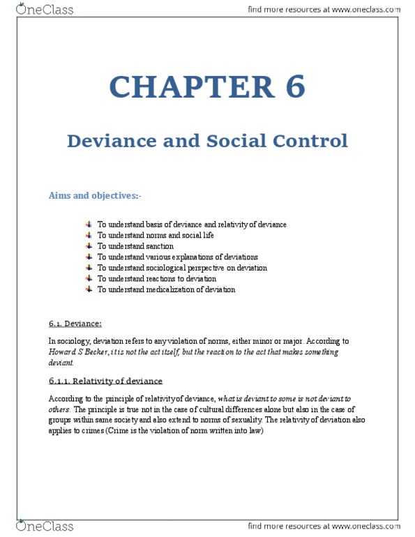 SOC 100 Chapter Notes - Chapter 6: Sociological Perspectives, Social Class, Thomas Szasz thumbnail
