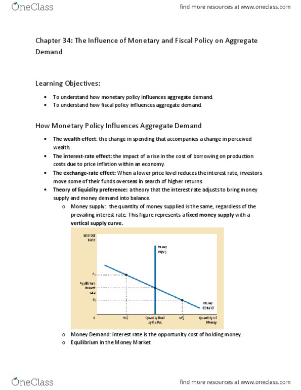 ECON 2010 Chapter Notes - Chapter 34: Opportunity Cost, Monetary Policy, Demand Curve thumbnail