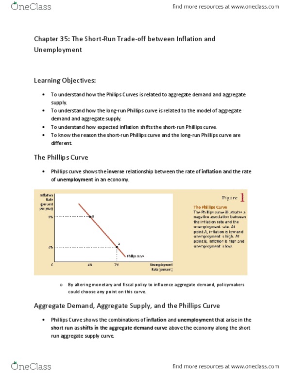 ECON 2010 Chapter Notes - Chapter 35: Aggregate Supply, Rational Expectations, Aggregate Demand thumbnail