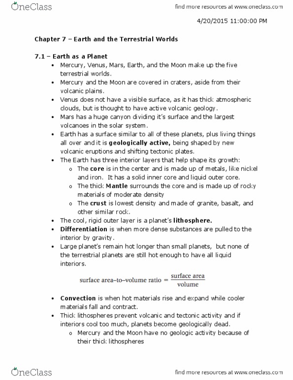 AST 2002 Chapter Notes - Chapter 7: Runaway Greenhouse Effect, Global Warming, Subduction thumbnail