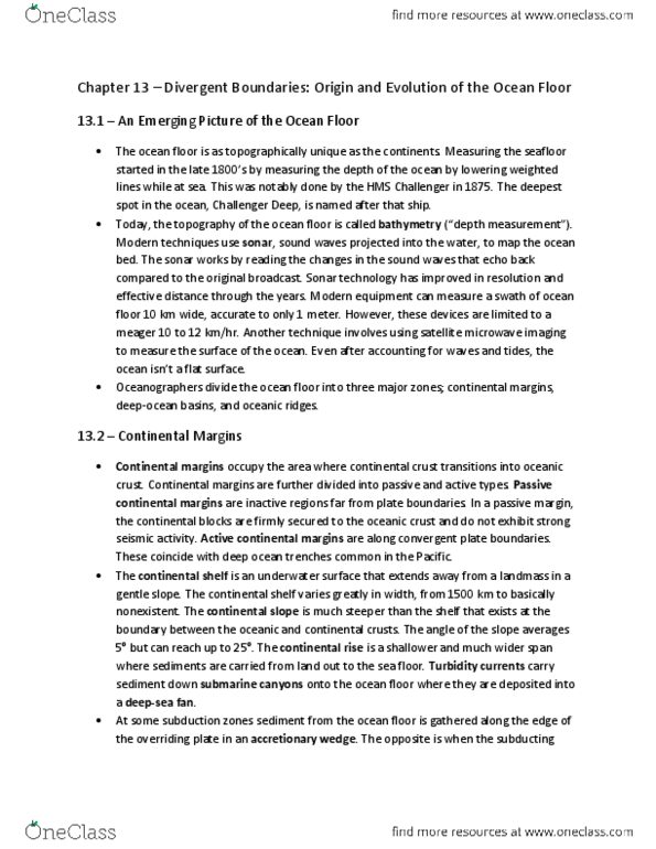 GEOSC 010 Chapter 13: Divergent Boundaries_ Origin and Evolution of the Ocean Floor thumbnail