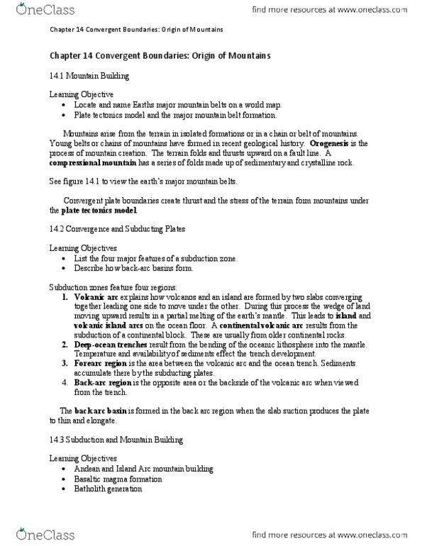 GEOSC 010 Chapter Notes - Chapter 14: Continental Crust, Diorite, Mantle Convection thumbnail