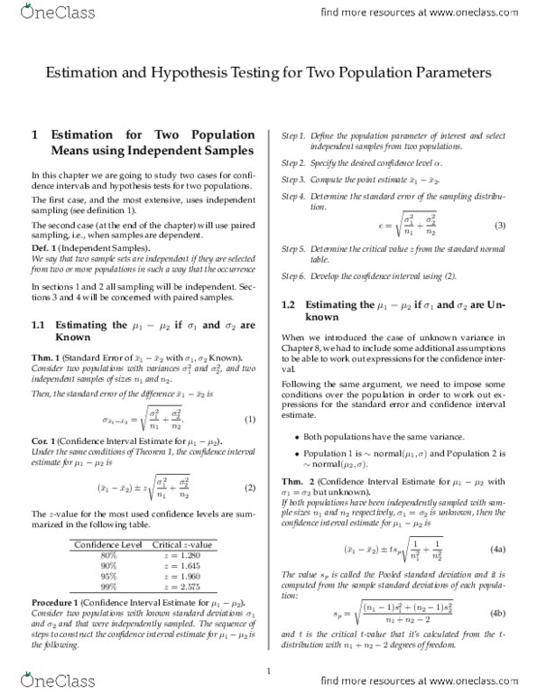 STAT 1100 Chapter Notes - Chapter 10: Statistical Hypothesis Testing, Decision Rule, 2Degrees thumbnail