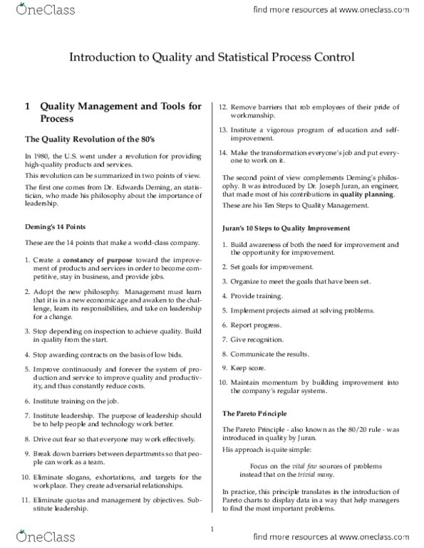 STAT 1100 Chapter Notes - Chapter 18: Brainstorming, Pareto Principle, Signal 1 thumbnail