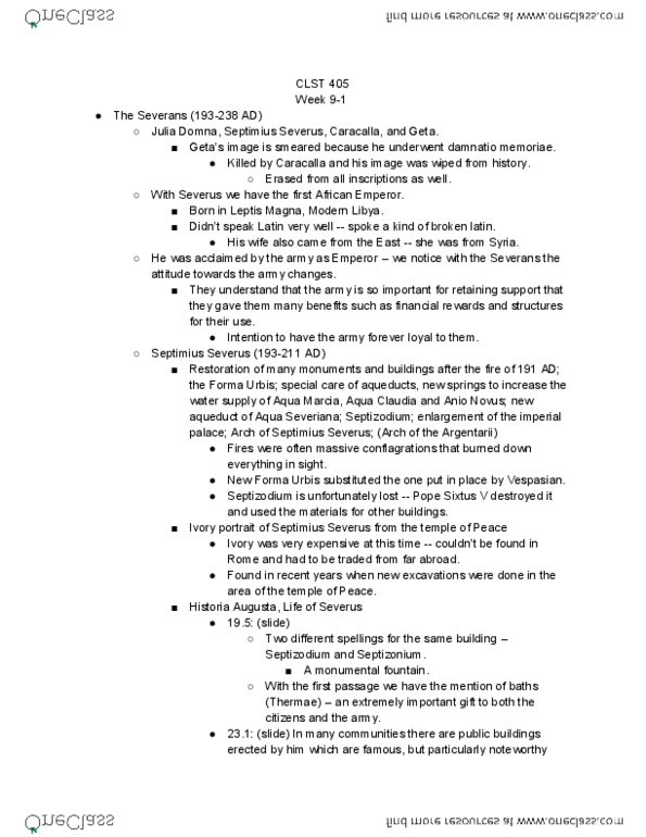 CLST 405 Lecture Notes - Lecture 3: Exedra, Portico, Diocletian thumbnail