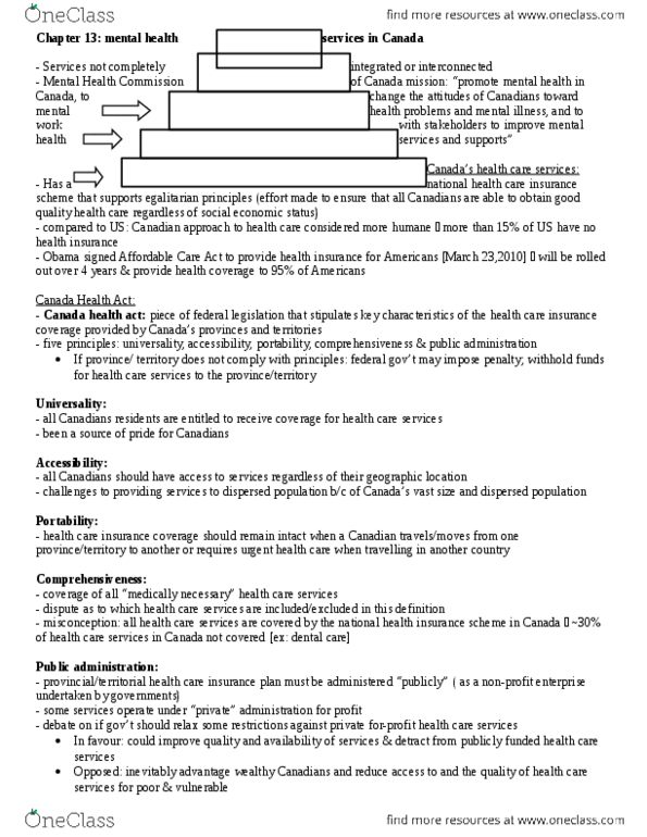 HSCI 214 Chapter Notes - Chapter 13: Health Canada, Physician Assistant, Public Administration thumbnail