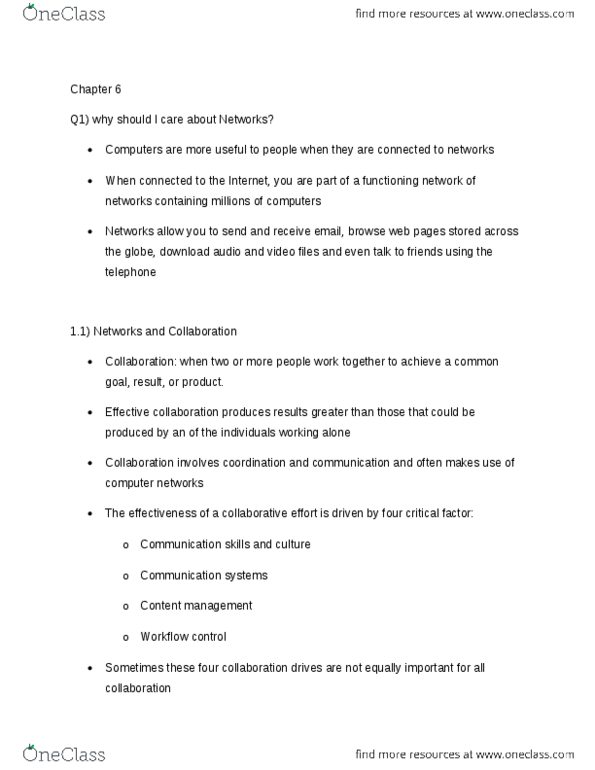 COMM 226 Chapter Notes - Chapter 6: Mac Address, Local Area Network, Wireless Lan thumbnail