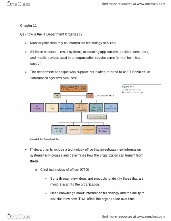 COMM 226 Chapter Notes - Chapter 11: Zachman Framework, John Zachman, Information Technology Architecture thumbnail