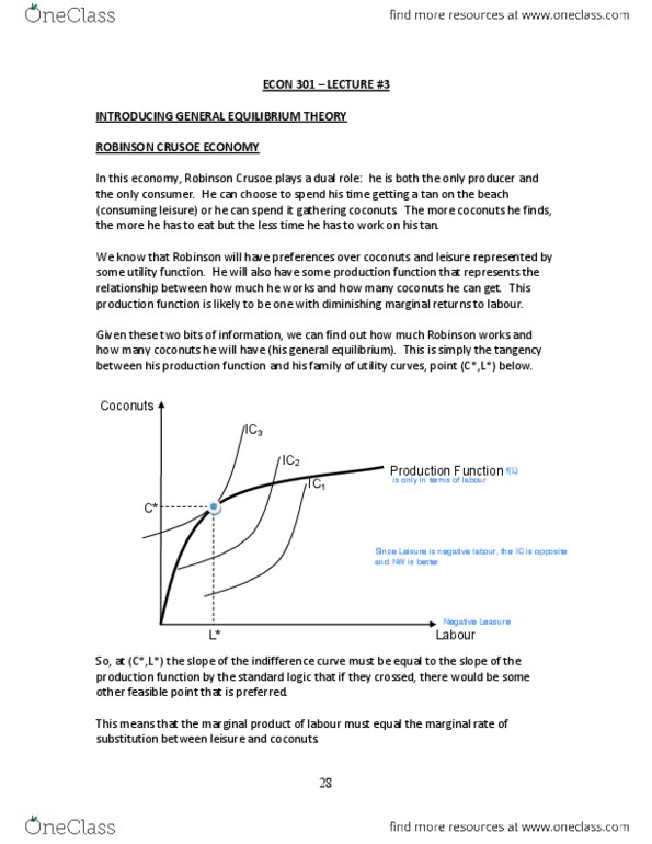 ECON301 Lecture Notes - Lecture 3: Economic Equilibrium, Profit Maximization, Production Function thumbnail