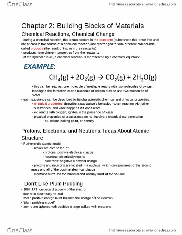 CHMA10H3 Lecture Notes - Lecture 4: Ernest Rutherford, Atomic Number, Chemical Equation thumbnail