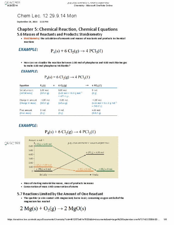 CHMA10H3 Lecture Notes - Lecture 12: Phosphorus Trichloride, Microsoft Onenote, Gravimetric Analysis thumbnail