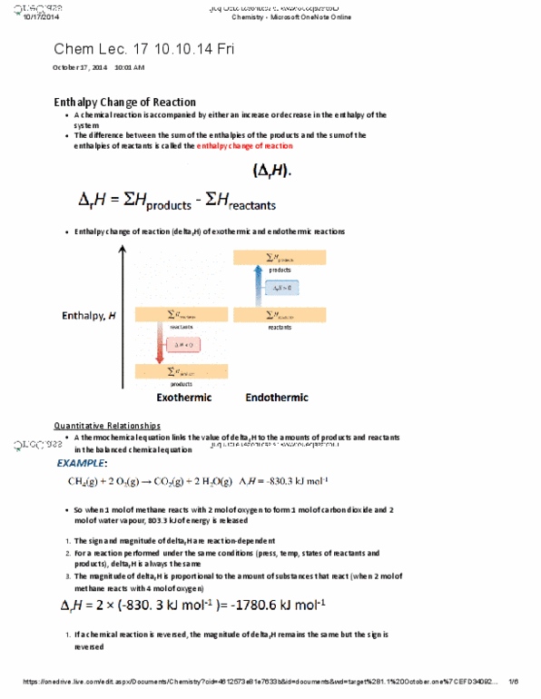 CHMA10H3 Lecture Notes - Lecture 17: Microsoft Onenote, Heat Capacity, Chemical Equation thumbnail