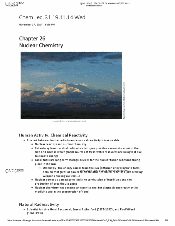 CHMA10H3 Lecture 31: Chem Lec. 31 19.11.14 Wed.pdf thumbnail
