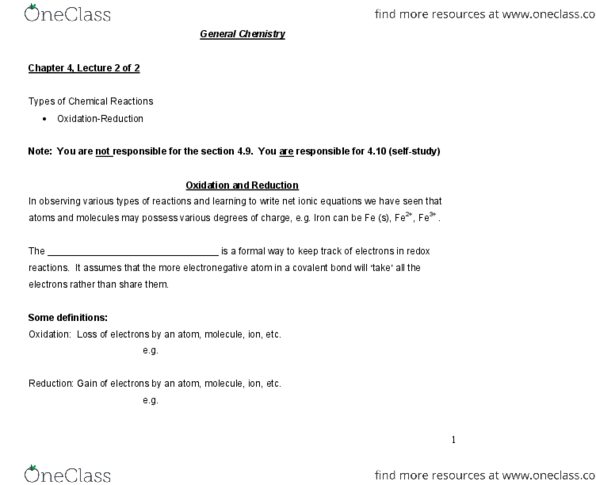 CHY 103 Lecture Notes - Lecture 3: Chemical Equation, Binary Phase, Covalent Bond thumbnail