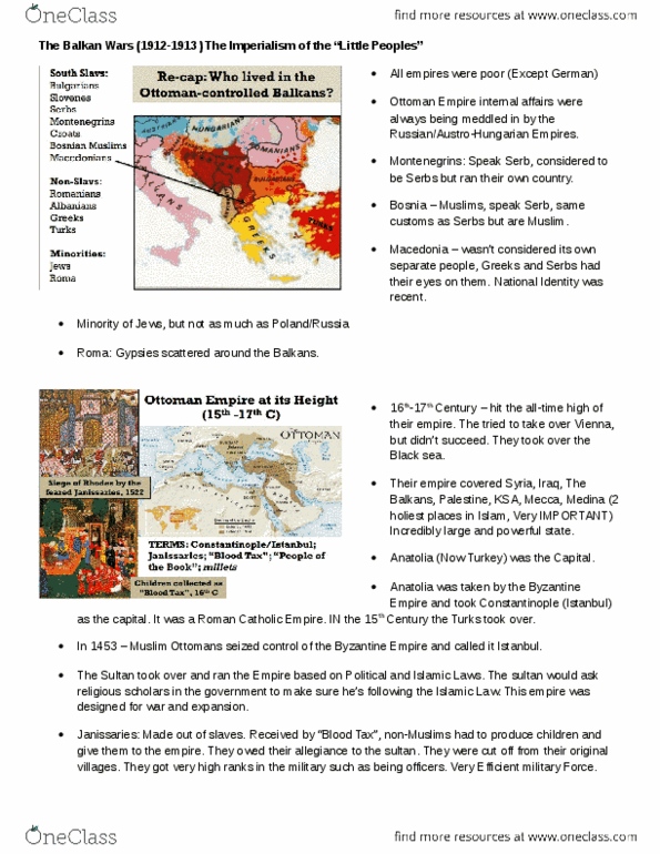 HIST 1F90 Lecture 9: The Balkan Wars week 9.docx thumbnail