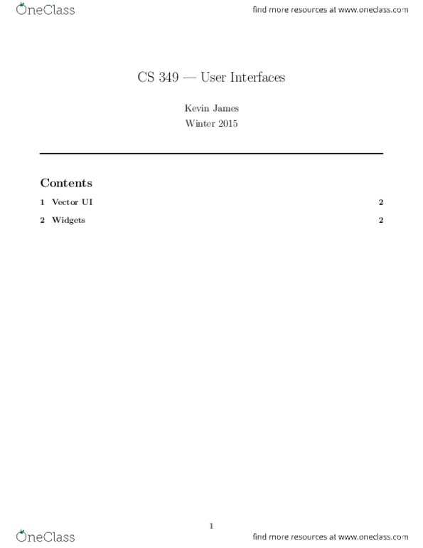 CS349 Lecture Notes - Lecture 2: Rotation Matrix, Scrollbar, Input Device thumbnail