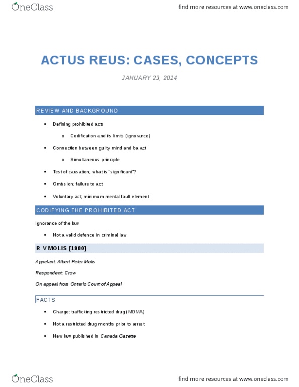 LS202 Lecture Notes - Lecture 3: Actus Reus, Canada Gazette, De Minimis thumbnail