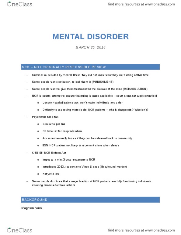 LS202 Lecture Notes - Lecture 11: Psychopathy, Mens Rea thumbnail