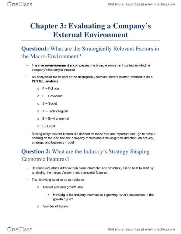 BUS 800 Chapter Notes - Chapter 3: Switching Barriers, Product Differentiation, Profit Margin thumbnail