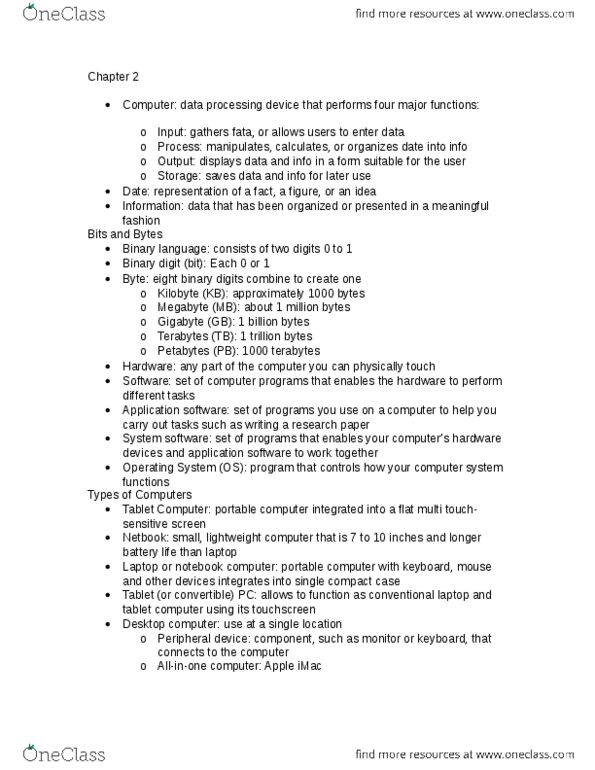 CP102 Chapter Notes - Chapter 2: Inkjet Printing, Laser Printing, Keyboard Layout thumbnail