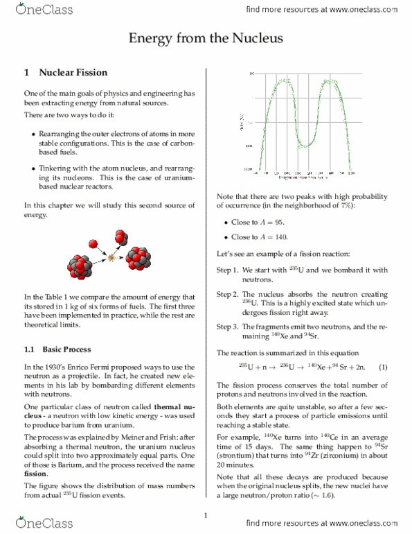 PH 122 Chapter Notes - Chapter 43: Nuclear Fission, Ssion, Neutron Temperature thumbnail