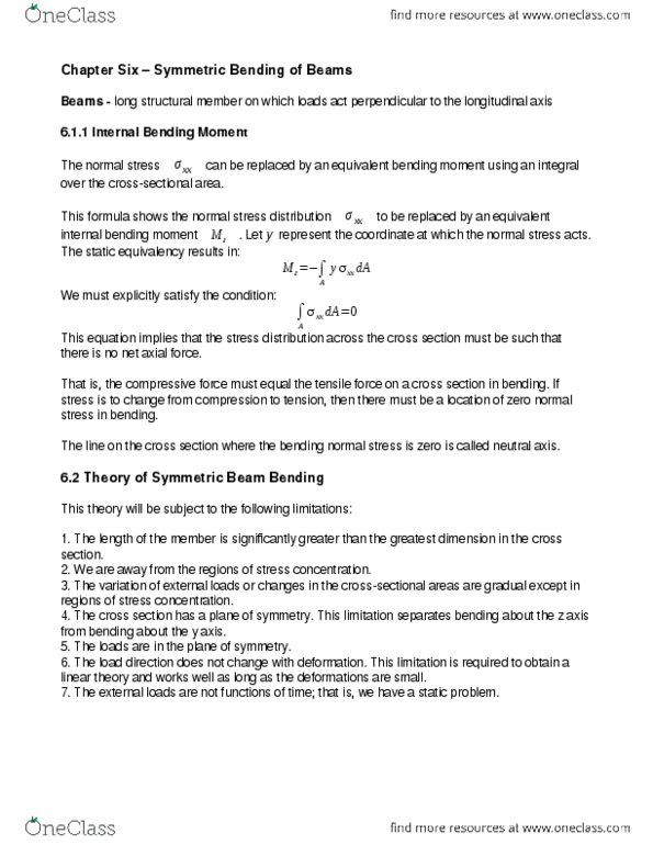 PHYS 270 Chapter Notes - Chapter 6: Stress (Mechanics), Shear Force, Sign Convention thumbnail