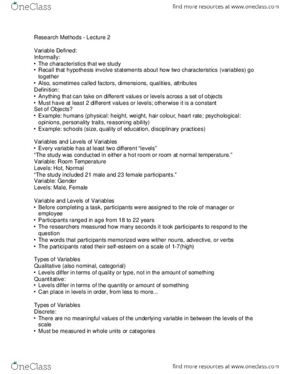 PS295 Lecture Notes - Lecture 2: Theoretical Definition, Operational Definition, Construct Validity thumbnail