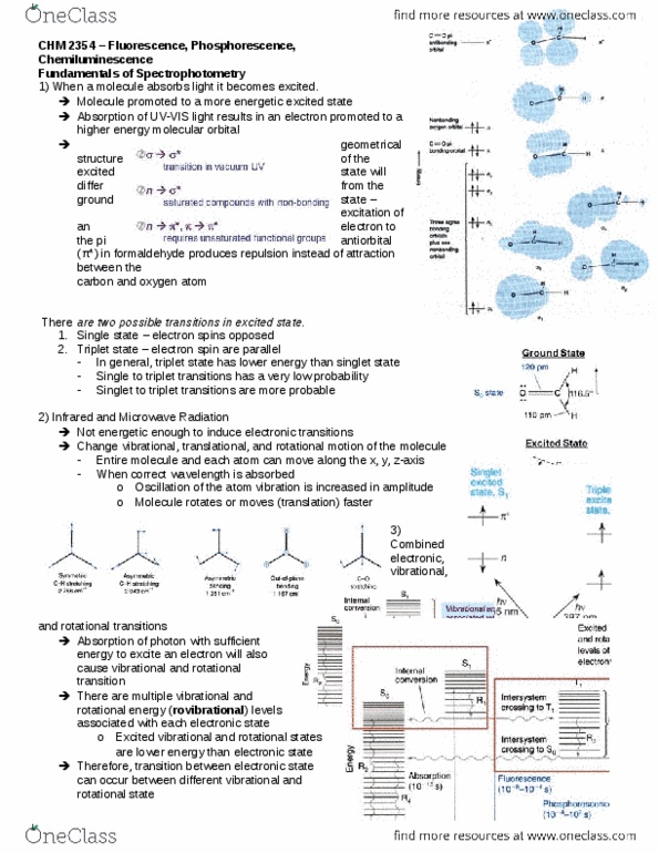 CHM 2354 Lecture Notes - Lecture 17: Rotational Transition, Phosphorescence, Chemiluminescence thumbnail