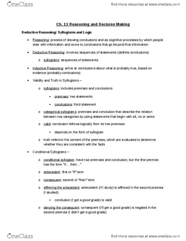 PSY270H5 Chapter Notes - Chapter 13: Hypothetical Syllogism, Syllogism, Availability Heuristic thumbnail