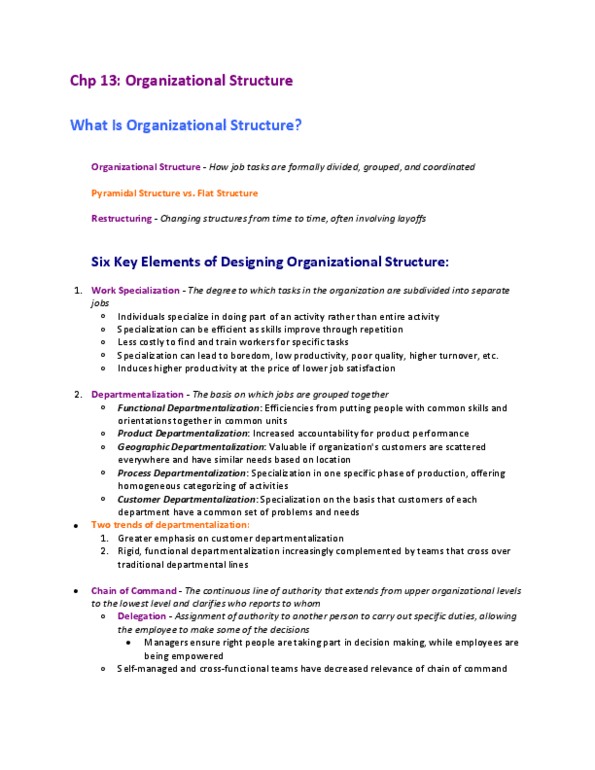 COMM 292 Lecture : Chapter 13 - Organizational Structure.docx thumbnail