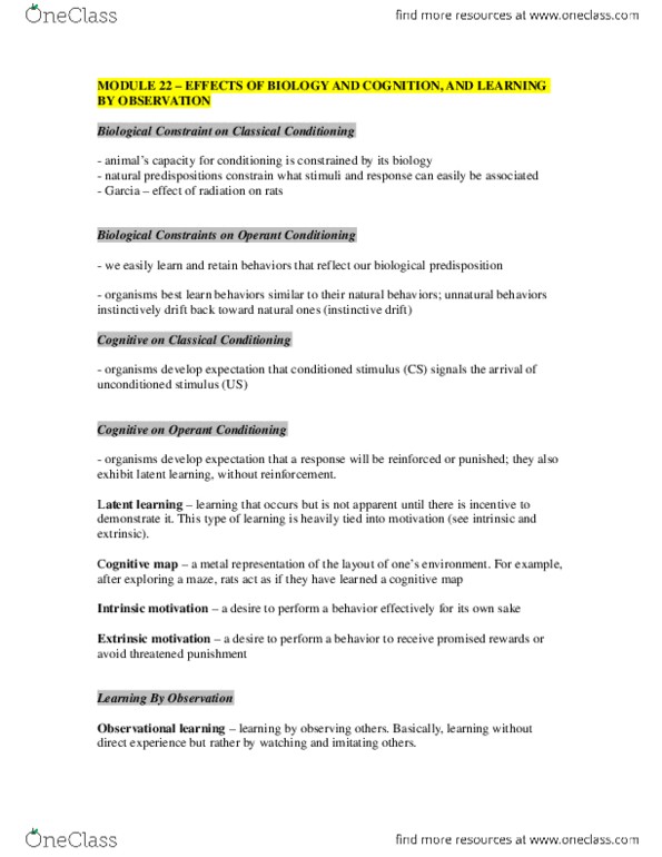 PSYC 1010 Chapter 22: MODULE 22-EFFECTS OF BIOLOGY AND COGNITION (NOTES).docx thumbnail