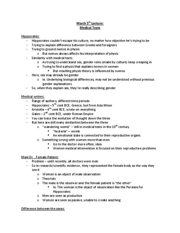 CLA232H1 Lecture : March 5th Lecture.docx thumbnail