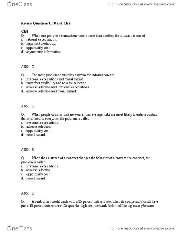 ECN 506 Lecture Notes - Lecture 5: Troubled Asset Relief Program, Federal Funds Rate, Adverse Selection thumbnail