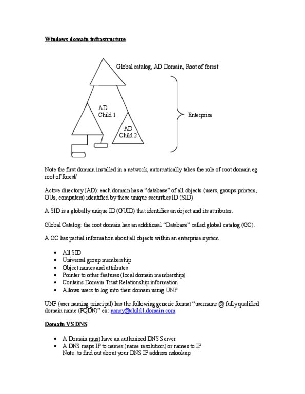 ITM 315 Lecture Notes - Microsoft, Domain Controller, Dynamic Host Configuration Protocol thumbnail